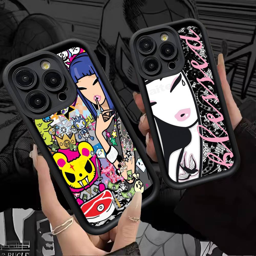 Japan Tokidoki For IPhone 17 Pro Max 16 15 14 13 12 11 Plus Black Soft Phone Cover