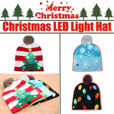 (Beamer)Lustige LED-Licht-Strick-Weihnachts-Leuchtkappe, Unisex-Mütze, Kindermütze, Weihnachtsdekorationen, Partyhut(Batterie im Lieferumfang enthalten)