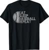 Ät Sov Baseboll Repetera Basebollspelare Rolig Baseboll T-shirt