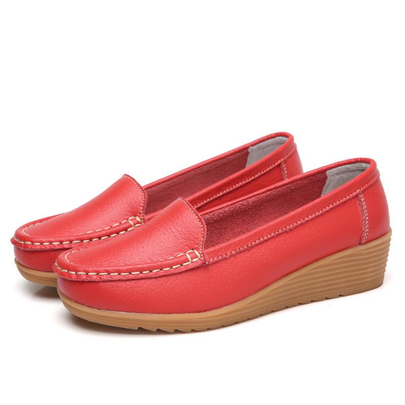 Autumn mother shoes medium old wedge heel women's shoes casual fashion wedge heel women's single shoes