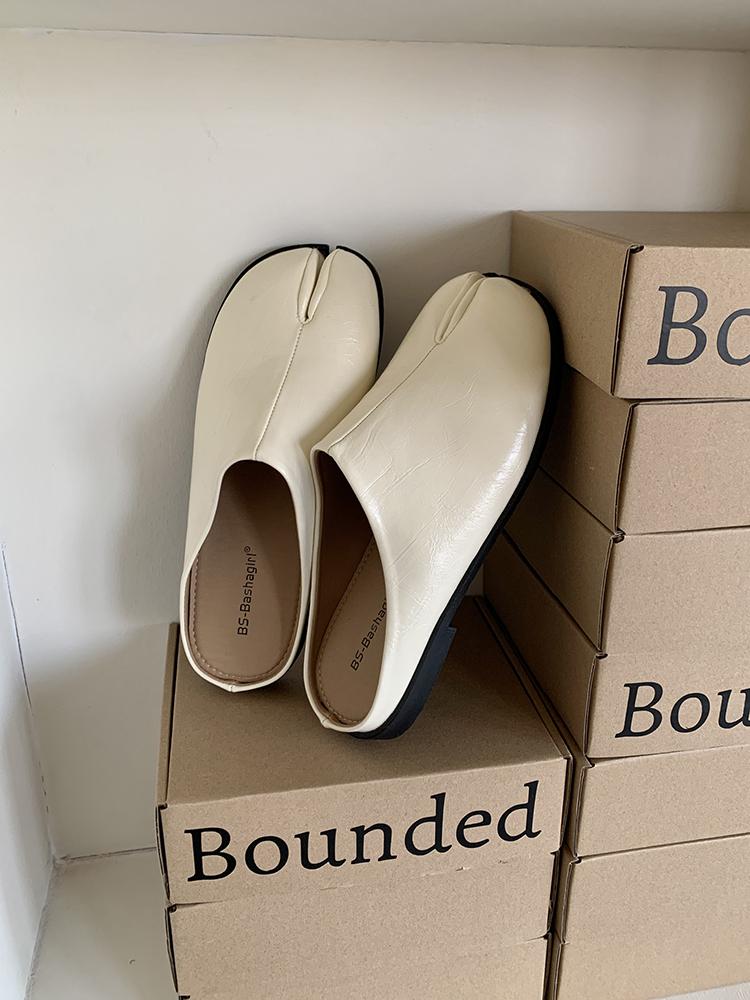 Fashion Split-toe Flat Shoes Female Tabi Ninja Shoes Soft-soled Casual Slip-on Lazy Boat Slingback Mules Shoes Loafers Women Moccasin