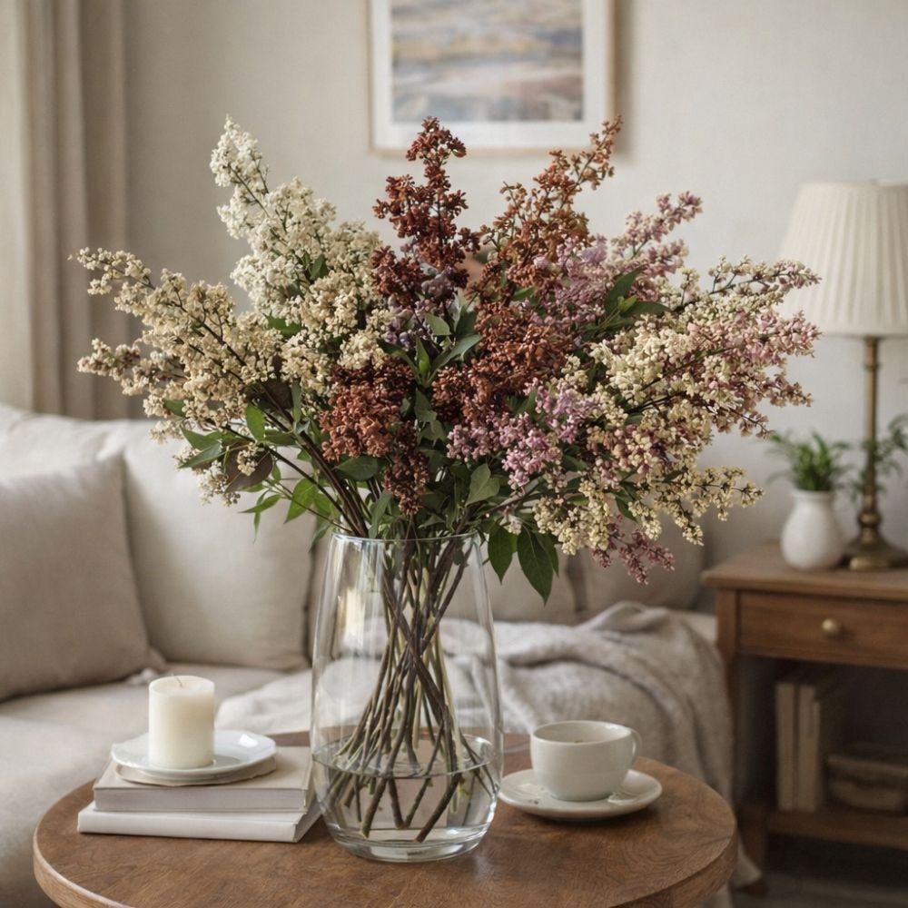 Plastic Artificial Nandina Berry Branch Green Plants Small Fruit Artificial Sophora Flower Realistic Faux Flower Flower Ornament