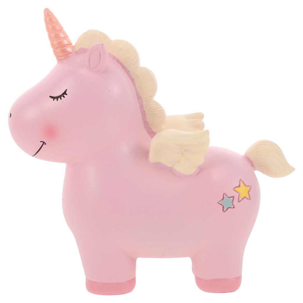 Unicorn Piggy Bank Pink Small Size Money Box for Kids Girls Toy Savings Storage Container Cartoon Decor 0362 Premium