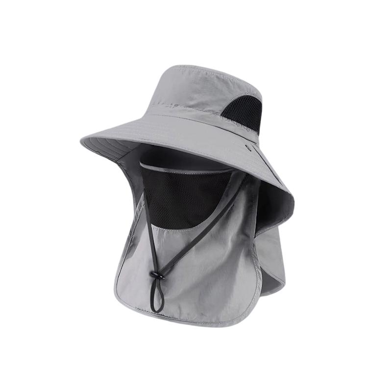 

Summer Outdoor UV Protection Sun Hats Wide Brim Quick-drying Panama Cap for Men Women Breathable Visor Bucket Hat with Neck Flap