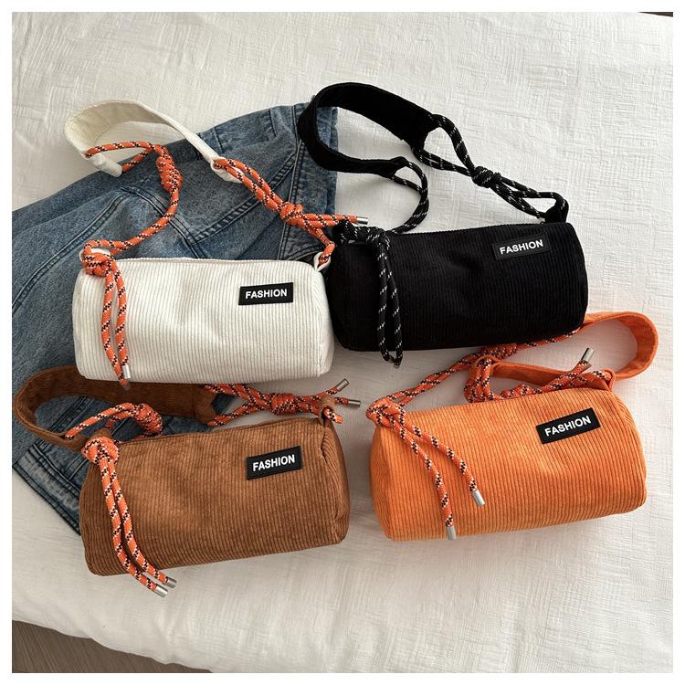 Cotton Pillow Crossbody Bag for Women Solid Color Shoulder Handbag