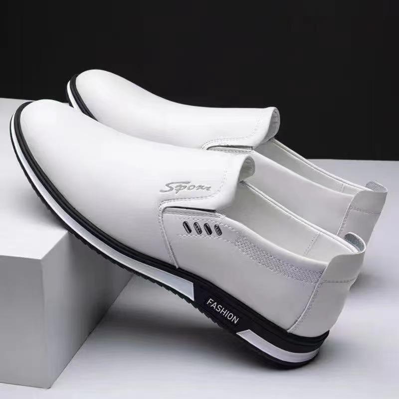 New Leather Shoes Men's Comfortable Lightweight Non-slip Sports Men's Shoes Breathable Outdoor Casual Fashion Breathable Flat Low Driving Shoes