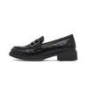 Augustine loafers women's 2025 new spring and autumn black temperament British style casual fashion small leather shoes