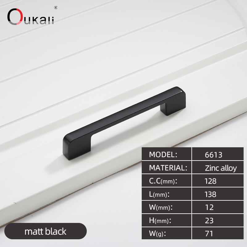 Oukali  New Design Zinc Alloy Pulls 96 128 192mm Home Furniture Hardware Kitchen Cabinet Dresser Drawer Door Pull Handles