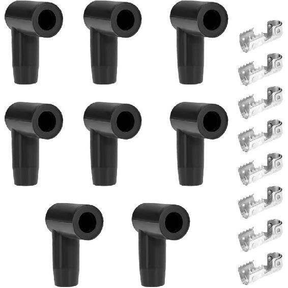Coil Boot Terminal Kit 90 Degree Boots HEI Distributor Spark Plug Ignition Wire 6Mm 7Mm 8Mm 9Mm 10Mm (Pack Of 8), Spark Plug Wire Terminals, Spark