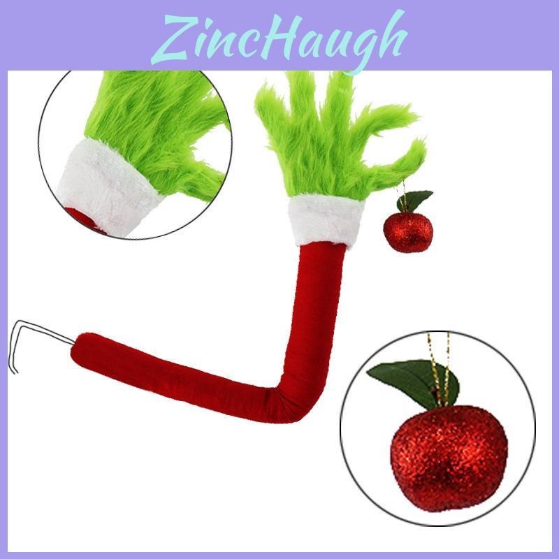 Green Christmas Tree Ornament Adorable Elf With Green Fur 28x28x5cm Perfect For Christmas