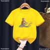 Kawaii Kids Clothes Curious George Monkey Cartoon Printed Yellow T Shirt Girls/Boys Summer Tops T-Shirt Harajuku Shirt