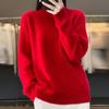 Collapsy Thickened Half-turtleneck Cardigan for Women's Autumn and Winter New Skin-friendly and Warm Sweater Loose and Versatile Base Shirt