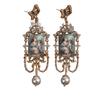 Vintage French Court Style Ornate Portrait Stud Earrings
