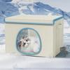 Katzen Kühlbett Tragbare Klimaanlage Haus Faltbarer Haustier Iglu Nest mit Kühlakkus für Kleine Mittlere Katzen Kätzchen