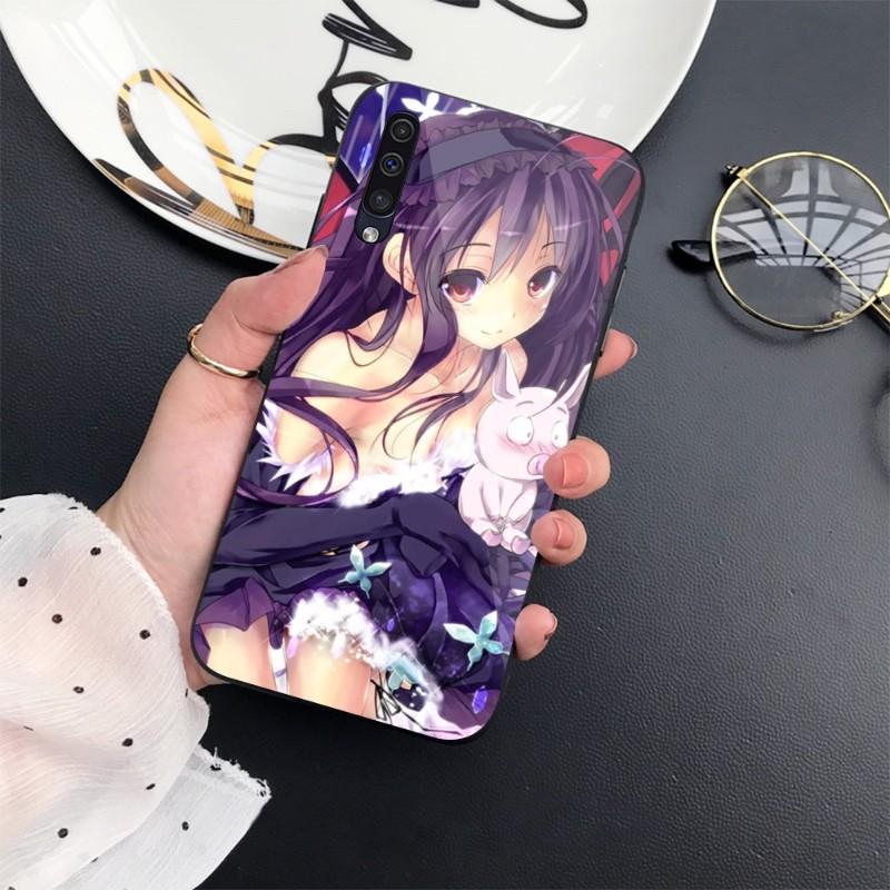 Accel World Telefonhülle für Samung A32 A51 A52 HINWEIS 10 20 S10 S20 S21 S22 Pro Ultra Schwarze PC-Glas-Telefonabdeckung