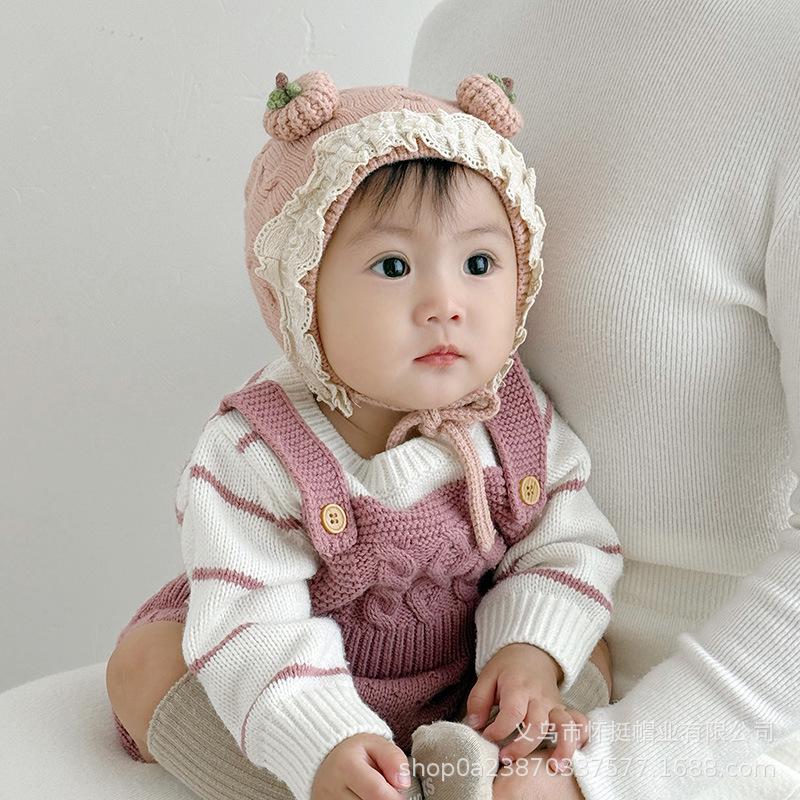 Handmade Lace Wool Baby Hat - Warm & Stylish for Autumn/Winter