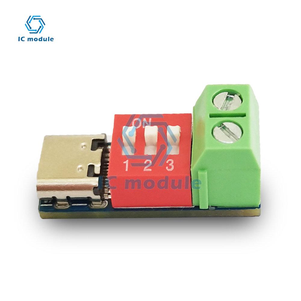 Type-C PD QC Trigger 5V~20V  Dial Code Adjustment DC Voltage Power Module Dial Adjustment Voltage Fast Charging Decoy Module