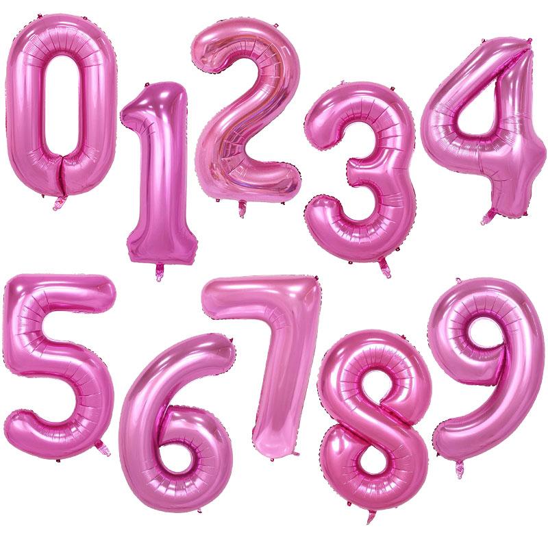 32/40Inch Giant Foil Number Balloons Air Helium Figures Wedding Adult Kids Birthday Party Decoration Supplies 0-9 Digital Globos