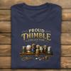 Proud Thimble Collector Tee, Vintage Sewing Design with Artwork