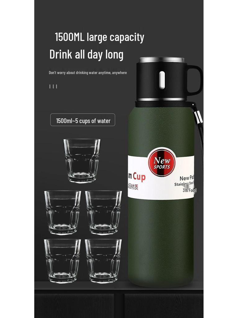 316 Stainless Steel Large-Capacity Insulated Travel Mug for Tea with Separation Feature