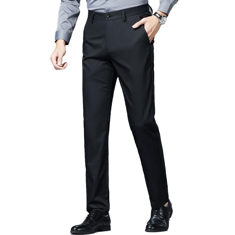 

Shanshan Men s Casual Black Straight-Leg Pants F1113X2B2066A 34