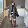 Mädchen Midilanger Trenchcoat: 2025 Frühling/Herbst Koreanischer Stil für Kinder - Lockerer, lässiger Schnitt