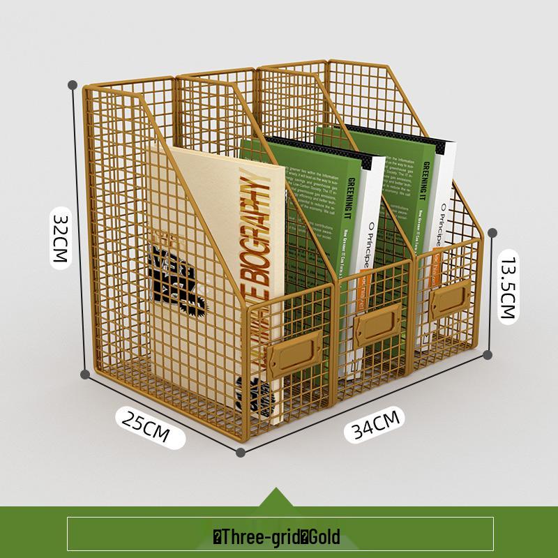 Sturdy Metal Desktop File Organizer and Bookshelf