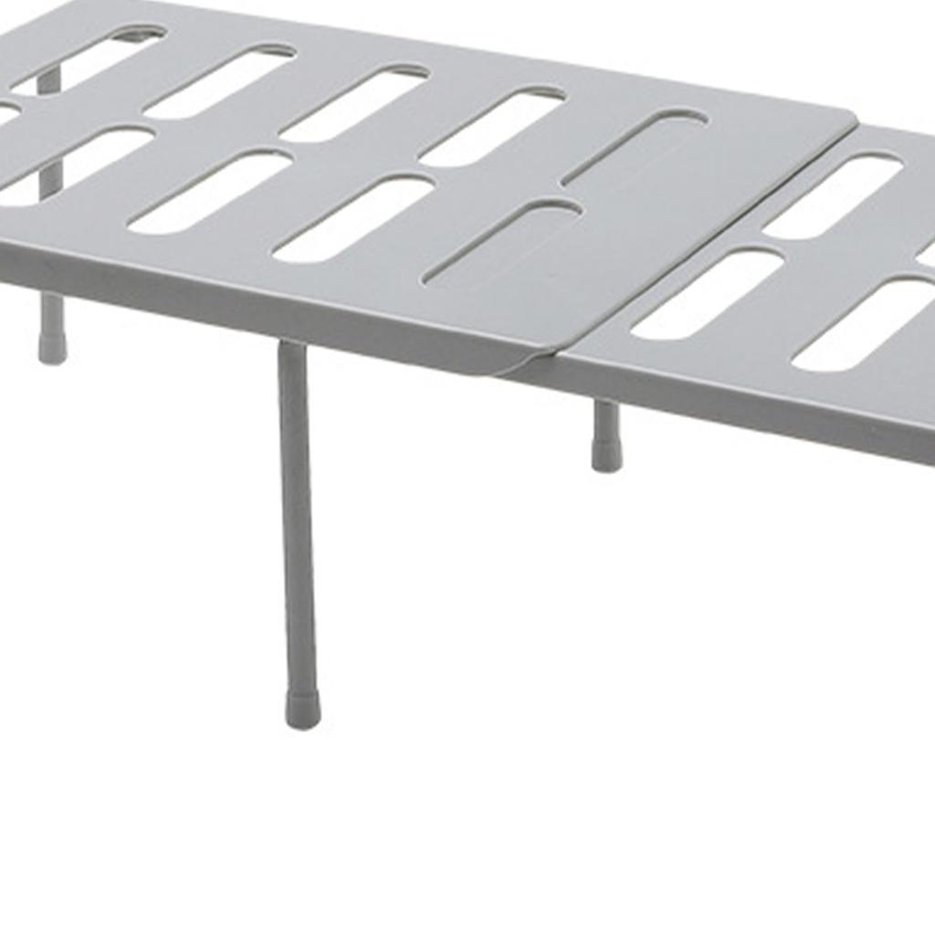 Kitchen Counter Storage Rack Grey ABS Plastic Punch  Expandable Large Capacity Kitchen Cabinet S