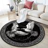 Black and White Bird,Round Area Rug,Carpet Rug for Living Room Bedroom Sofa Playroom Decor,Non-slip Floor Mat