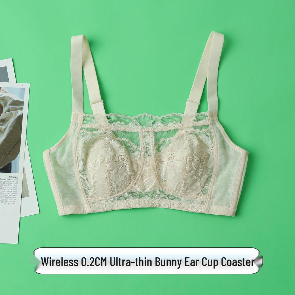 Silk Lace Wireless Bra with Bunny Ear Cups - Summer Style