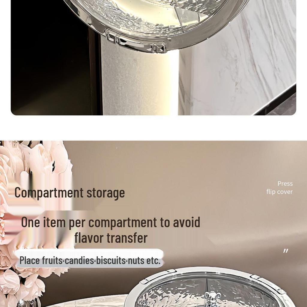 Elegant Sealed Nut and Dried Fruit Snack Tray for Coffee Tables