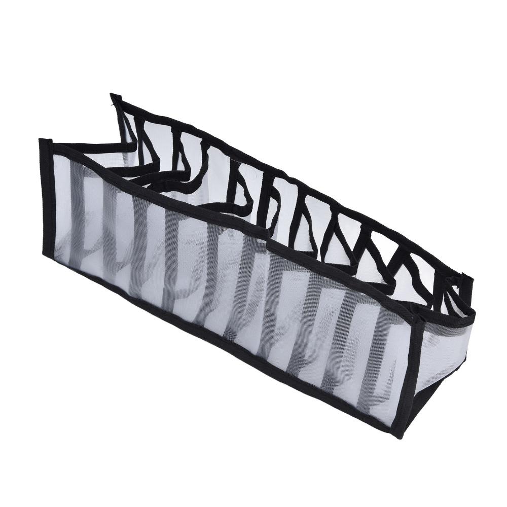 Multi Purpose Mesh Bras Storage Box 11 Compartments Space Saver Underwear Storage Box Breathable Polyester Foldable Design