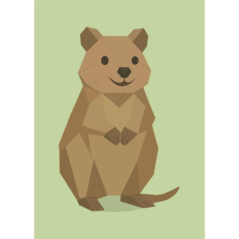 Abstract Geometric Stereoscopic Cute Animal Posters Jaguar Penguin Bear Prints Canvas Painting Wall Art Picture Home Room Decor