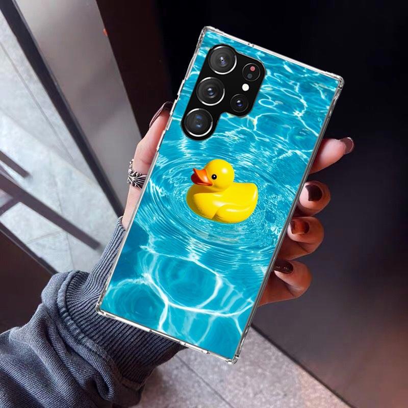 Rubber Ducks Swimming Pool Phone Case For Samsung Galaxy S26 S25 Edge S24 S23 Ultra S22 Plus S21 S20 FE Soft TPU Back Cover Fund