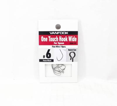 Vanfook OSW-21F One Touch Spoon Wide Hook Size 6 Black (9368)
