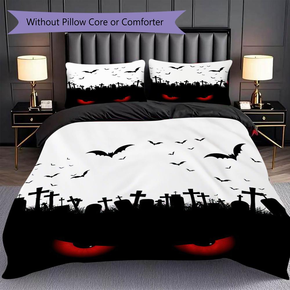 1PC Halloween theme pattern Bedding Quilt Set Quilt Cover Pillowcase Home Decoration Birthday Gift (1 * duvet cover + 2 * pillowcase, without core)