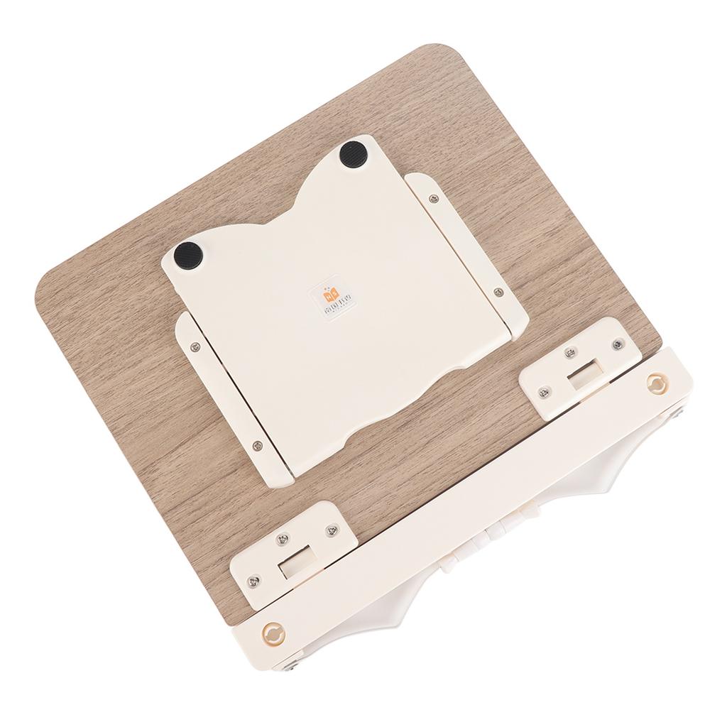 Wood Book Stand Portable Adjustable Desk Reading Textbook Recipe Display Holder with Paper Clips