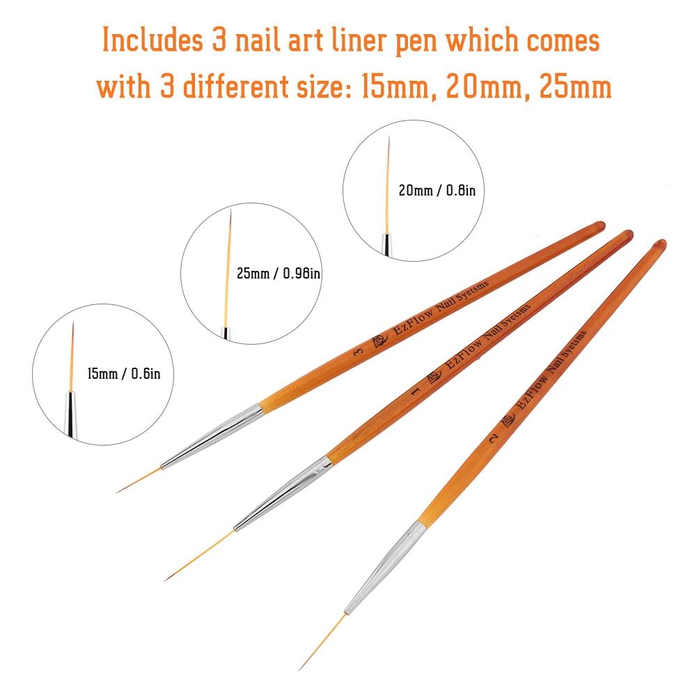 Fine Details Nail Art Liner Brush, Brush Nail Design Liner, Profesionalams