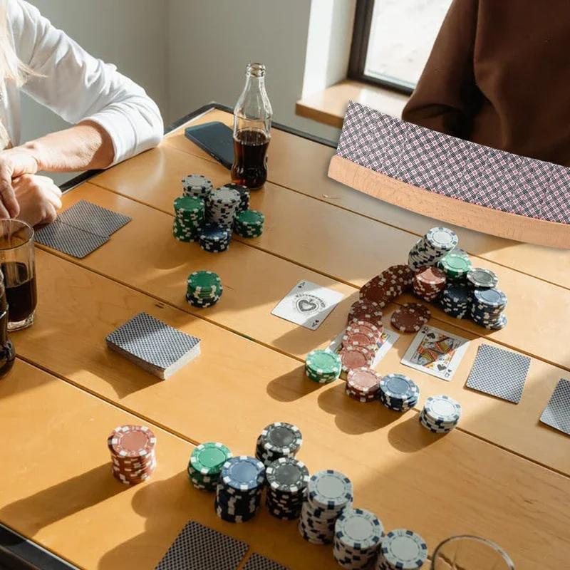 Hands-Free Lazy Poker Base Stand: 2/3/4Pcs Wooden Curved Playing Cards Holder Set – Party Cards Games Accessories for Children