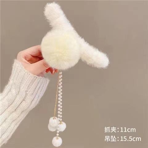 Winter Love Heart Plush Claw Clip Temperamental Tassel Hair Clip Fashion Girls Hair Accessories Clip
