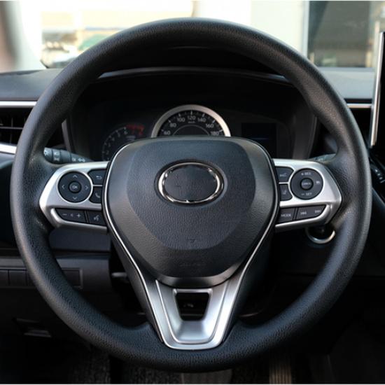 Matte Silver Trim 3pcs ABS Steering Wheel For Toyota Corolla -