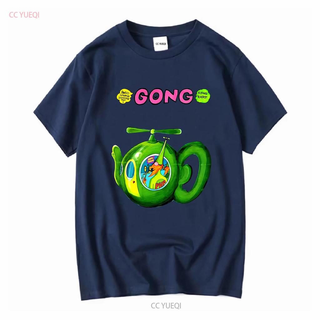Gong Rock Band Daevid Allen T Shirt Flying Teapot Didier Malherbe Pip Pyle long sleeves vintage Washed Casual Comfortable homme