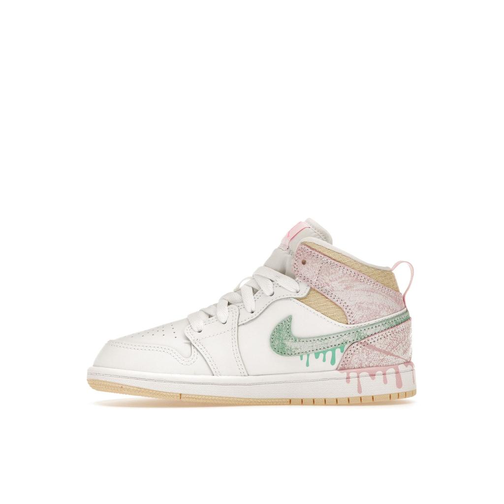 Air Jordan 1 Mid SE PS Eiscreme Kinder Sneaker Weiß Arctic-Punch Pale-Vanilla DD1667-100