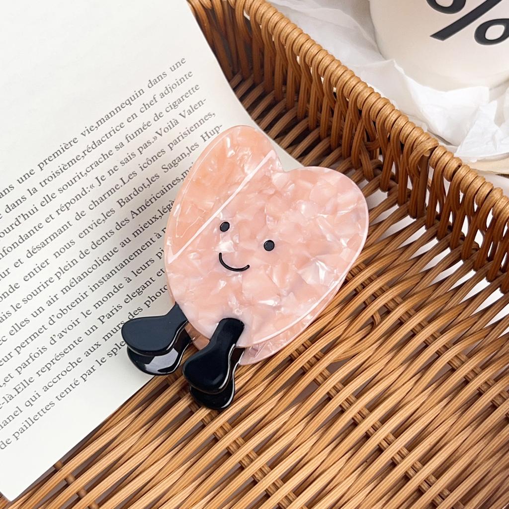 1 Stück Neuer Essigsäure-Greifclip Einfacher Toast-Haarclip Haaraccessoires Süßes Mädchen Herz Haargreifer Haiklammer Groß