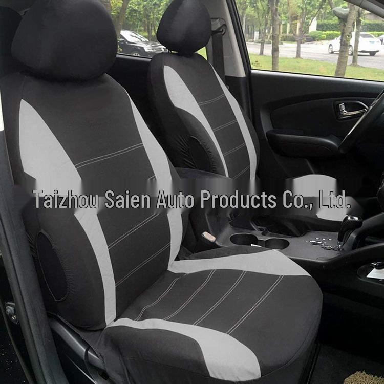 9-Piece Polyester Mesh Car Seat Cover Set with Piping Stitching