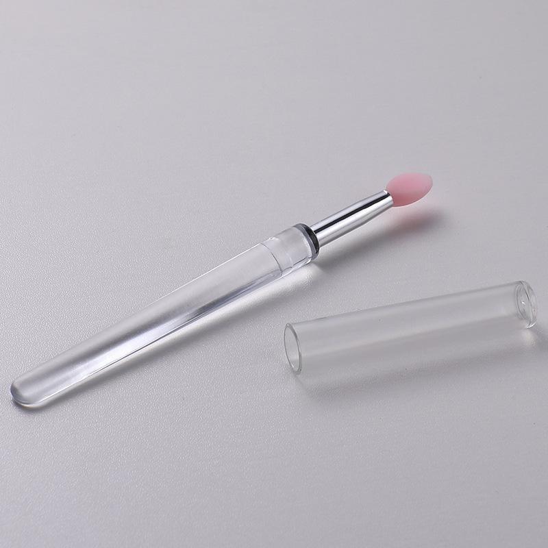 Portable Silicone Lip Brush Small Dust Proof with Cover Apply Lip Brush Stick Lipstick Brush Lip Makeup Brush