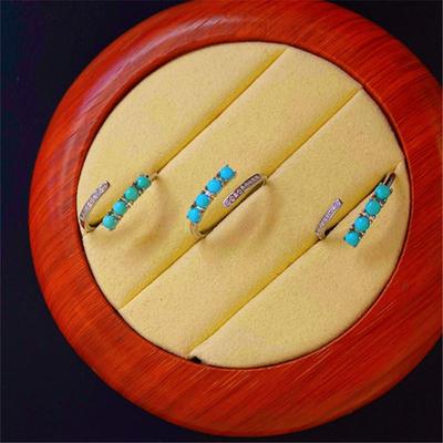 Korean Style Adjustable S925 Silver Turquoise Ring - Women's Natural Hubei Stone Jewelry