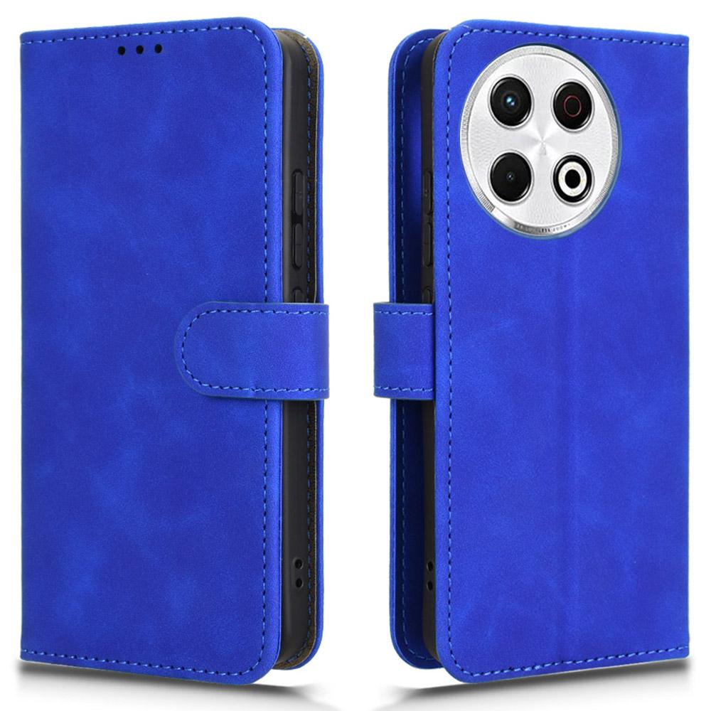 

Для TECNO Spark 30 Pro 4G Кожаный чехол с текстурой кожи Противоударный Чехол-книжка с кошельком для телефона Blue