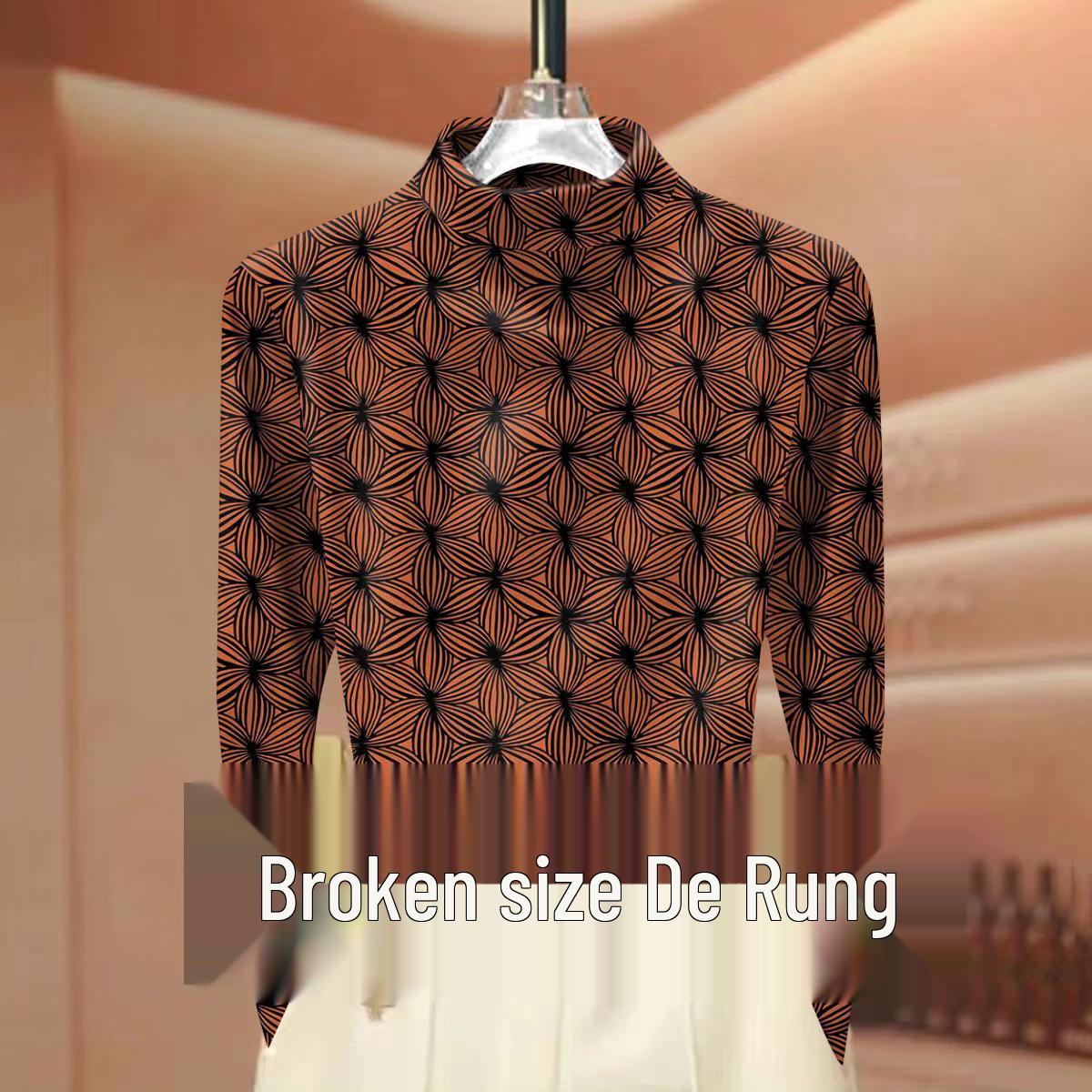 

Women s Ribbed Velvet Base Layer: Mid-aged & Elderly, Autumn/Winter, Half-High Collar, Long Sleeves, Slimming, High-End Fashionable. XL (105-120 jin)