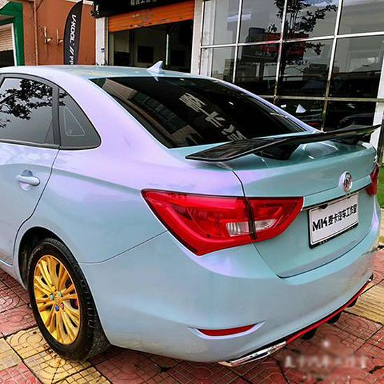 ABS Carbon Fiber Texture No-Drill Rear Spoiler for GT Sports Cars - B Style Airplane Wing